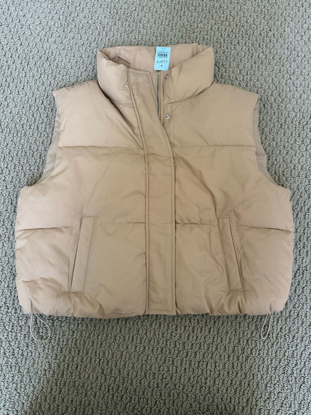 Ann Taylor Loft Tan Puffer Vest Sz Petite Small NWT